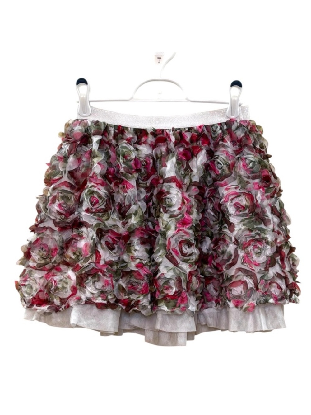 Children's Place Floral Rose Skirt Lined Tulle Pink Green Size Large (10/12)